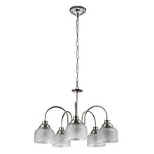 Wallace Metal & Glass 5 Light Chandelier